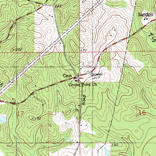 Topographic Map of Centerpoint Baptist Church, LA