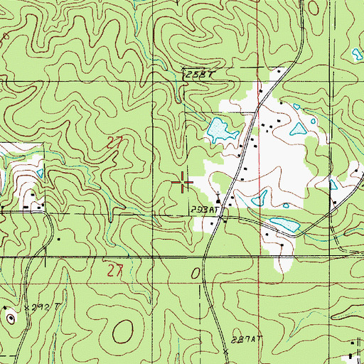 Topographic Map of Center Point Methodist Church, LA