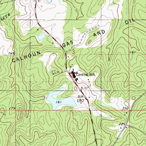 Topographic Map of Central Elementary School, LA