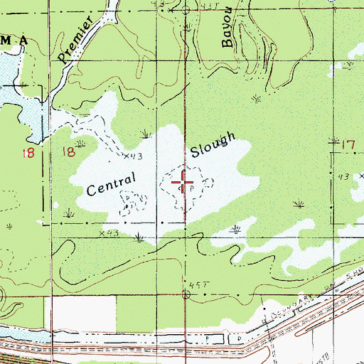 Topographic Map of Central Slough, LA