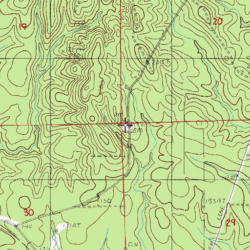 Topographic Map of Chalk Hill Cemetery, LA