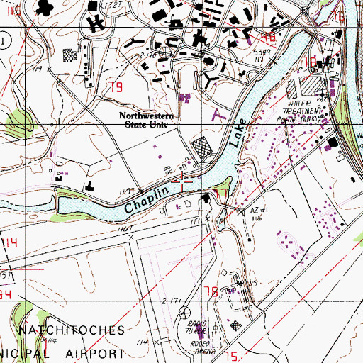 Topographic Map of Chaplin Lake, LA