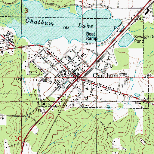 Topographic Map of Chatham, LA