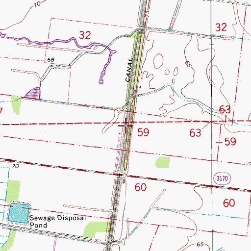 Topographic Map of Chatlin Lake Canal, LA