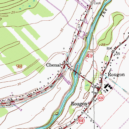 Topographic Map of Chenal, LA
