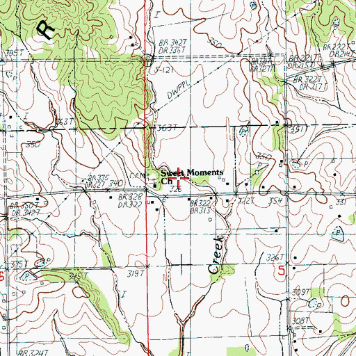 Topographic Map of Sweet Moments Church, AR