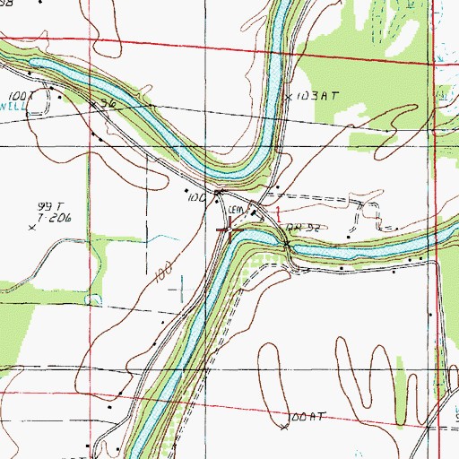 Topographic Map of Cherry Hill Church Number 2, LA