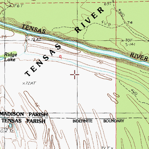 Topographic Map of Tensas River National Wildlife Refuge, LA