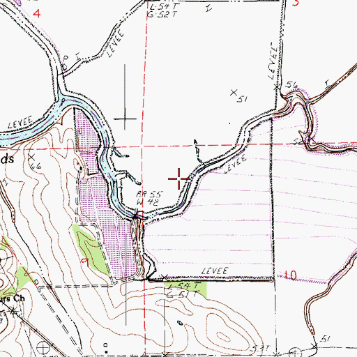 Topographic Map of Bayou Choctaw, LA