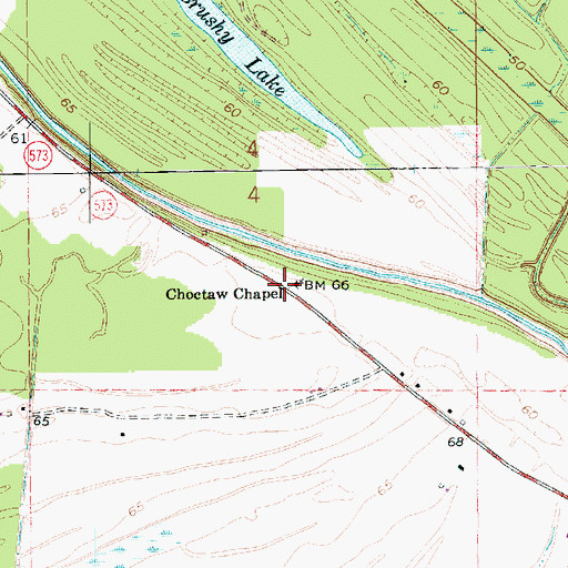Topographic Map of Choctaw Baptist Church, LA