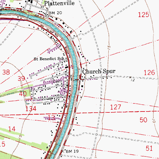 Topographic Map of Church Spur, LA