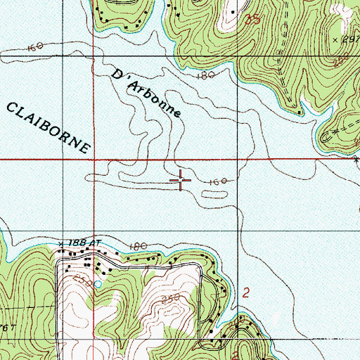 Topographic Map of Lake Claiborne, LA
