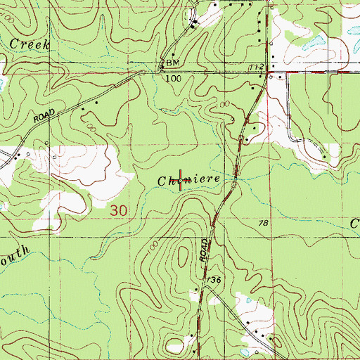Topographic Map of Clark Creek, LA