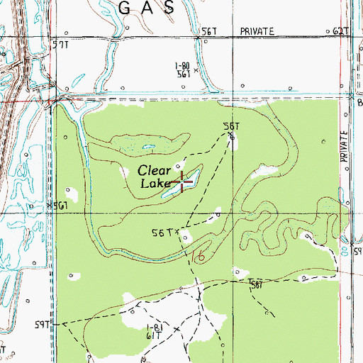 Topographic Map of Clear Lake, LA