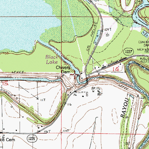 Topographic Map of Clear Lake, LA