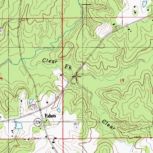 Topographic Map of Clear Prong, LA