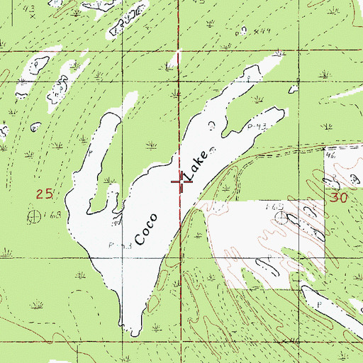 Topographic Map of Coco Lake, LA