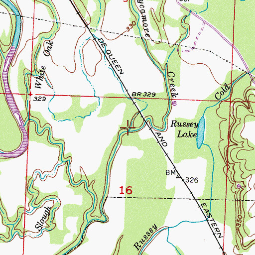 Topographic Map of Sycamore Creek, AR