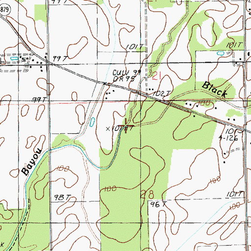 Topographic Map of Colewa Bayou, LA
