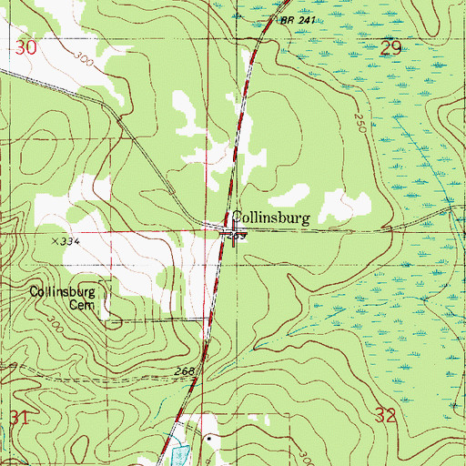 Topographic Map of Collinsburg, LA