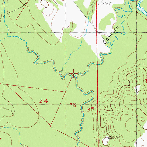 Topographic Map of Comite Creek, LA