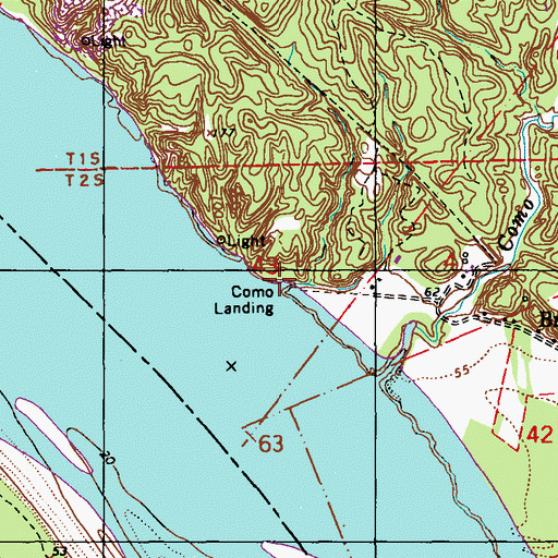 Topographic Map of Como Landing, LA