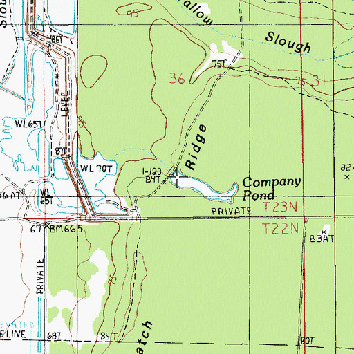 Topographic Map of Company Pond, LA