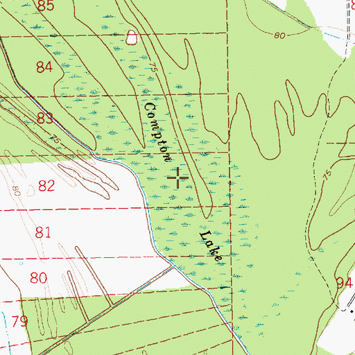 Topographic Map of Compton Lake, LA