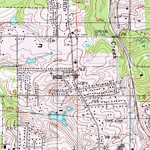 Topographic Map of Cook Baptist Church, LA