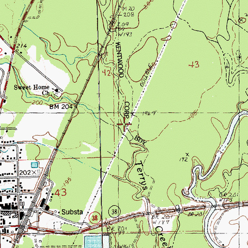 Topographic Map of Cool Creek, LA