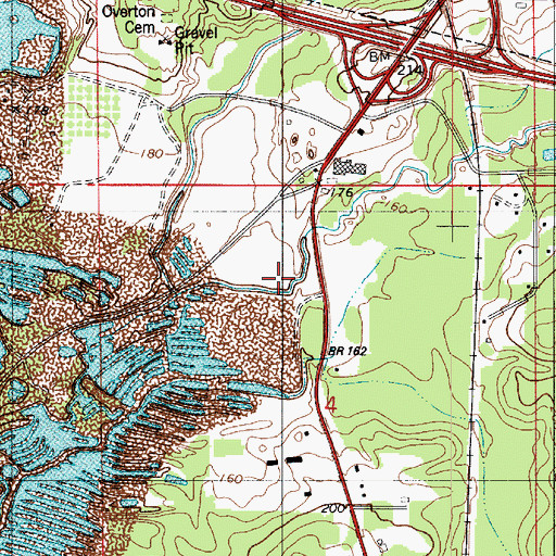 Topographic Map of Cooley Branch, LA