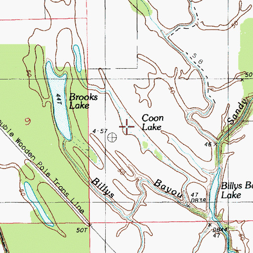 Topographic Map of Coon Lake, LA