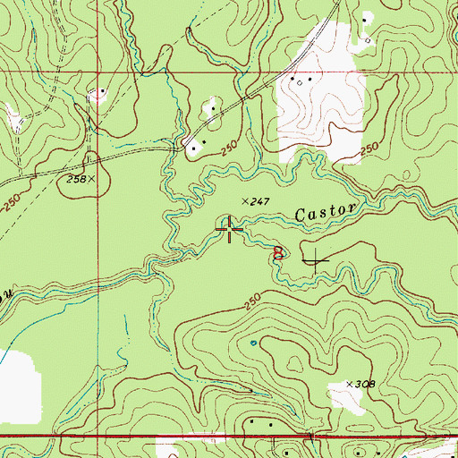 Topographic Map of Cooper Creek, LA