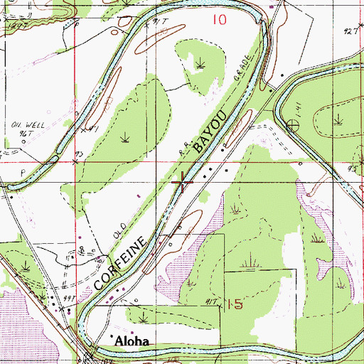 Topographic Map of Corfeine Bayou, LA