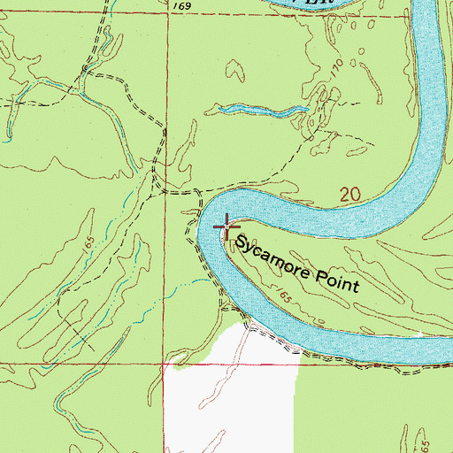 Topographic Map of Sycamore Point, AR