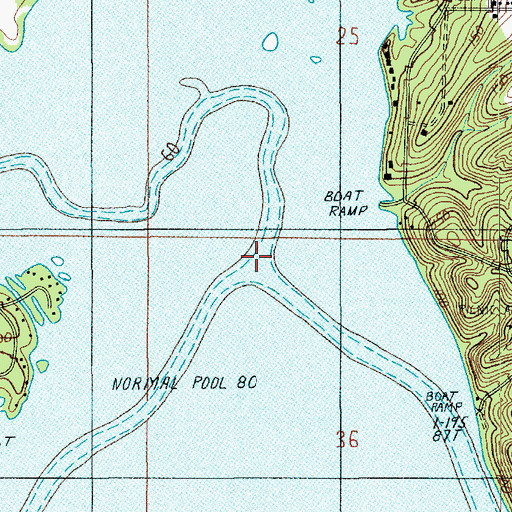 Topographic Map of Corney Bayou, LA