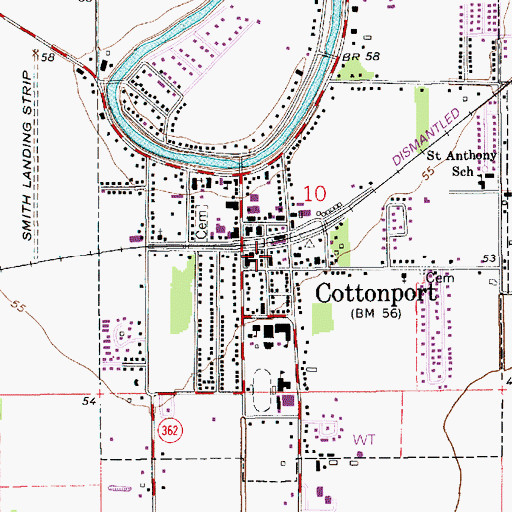 Topographic Map of Cottonport, LA