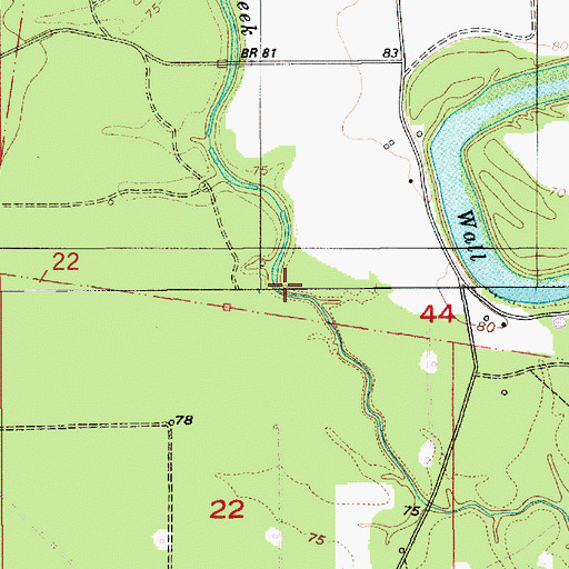Topographic Map of Coulee Creek, LA
