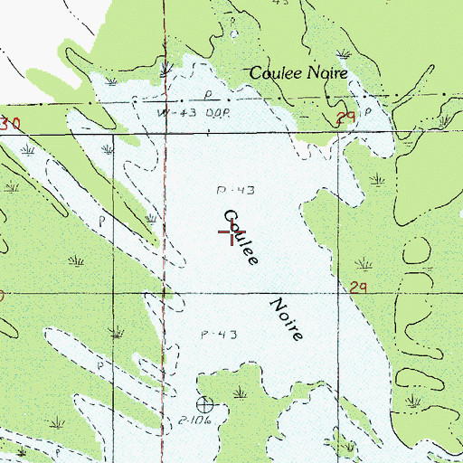 Topographic Map of Coulee Noire, LA