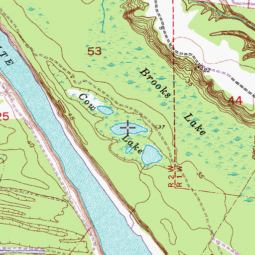 Topographic Map of Cow Lake, LA