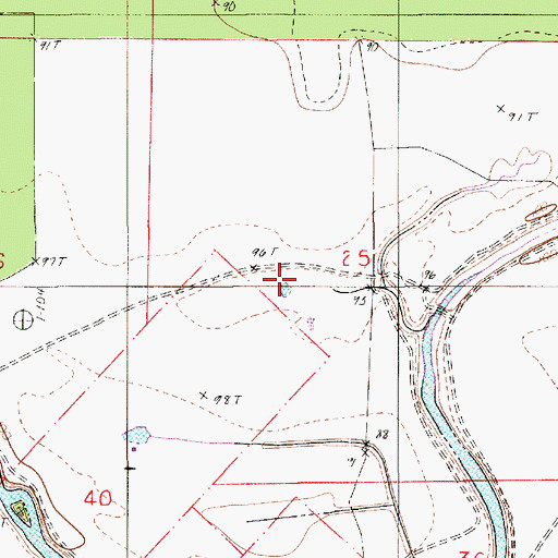Topographic Map of Cow Lake, LA