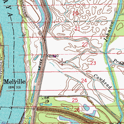 Topographic Map of Cowhead Bayou, LA
