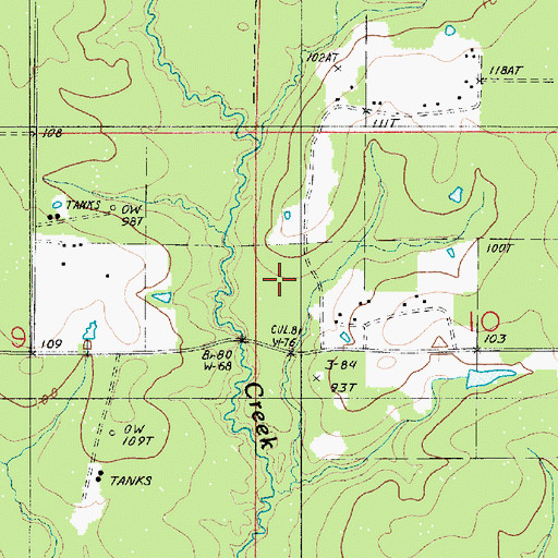 Topographic Map of Cowpen Creek Oil and Gas Field, LA