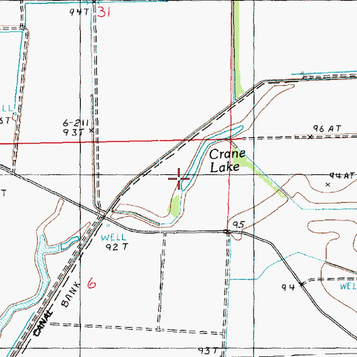 Topographic Map of Crane Lake, LA