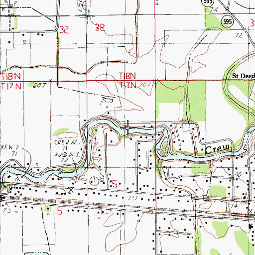 Topographic Map of Crew Lake, LA
