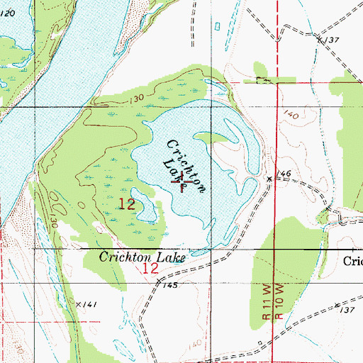 Topographic Map of Crichton Lake, LA