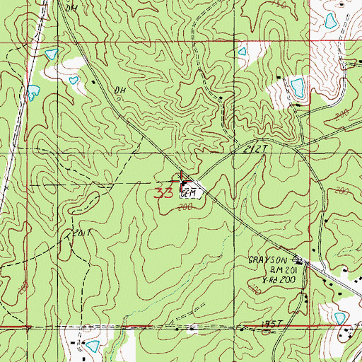 Topographic Map of Cross Roads Baptist Church, LA