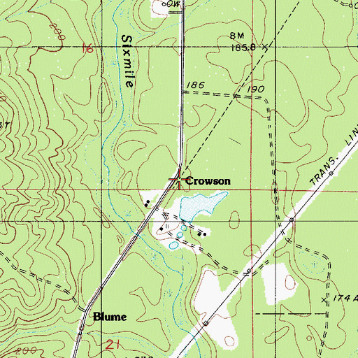 Topographic Map of Crowson, LA