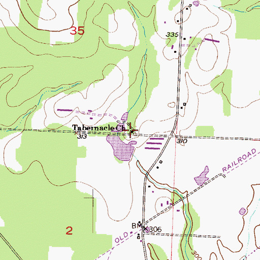 Topographic Map of Tabernacle Church, AR