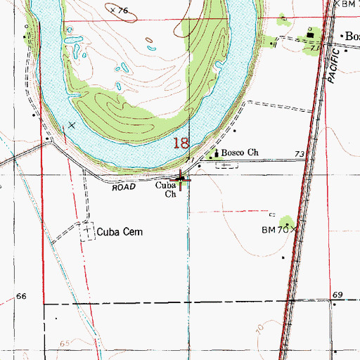 Topographic Map of Cuba Missionary Baptist Church, LA